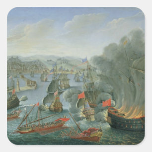 Naval Battle with the Spanish Fleet Square Sticker