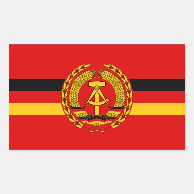 Naval Ensign of East German Navy (1960–1990) Rectangular Sticker (Front)