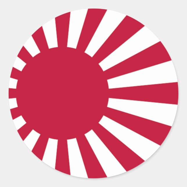 Naval Ensign of Japan - Japanese Rising Sun Flag Classic Round Sticker (Front)