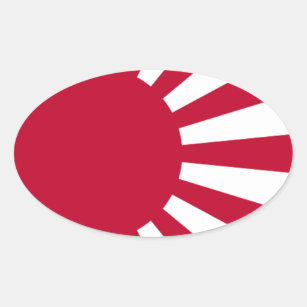 Naval Ensign of Japan - Japanese Rising Sun Flag Oval Sticker