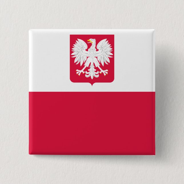 Naval Ensign Of Prl, Poland flag 15 Cm Square Badge (Front)