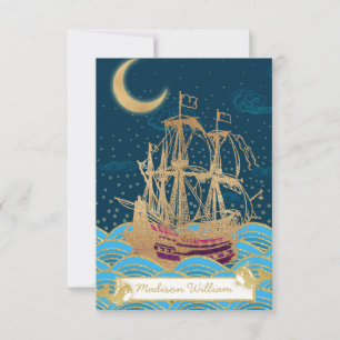 Naval Fleet Under the moonlight with little whales