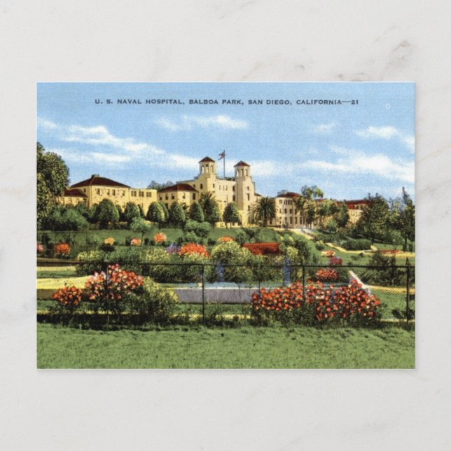 Naval Hospital, Balboa Park, San Diego Vintage Postcard (Front)
