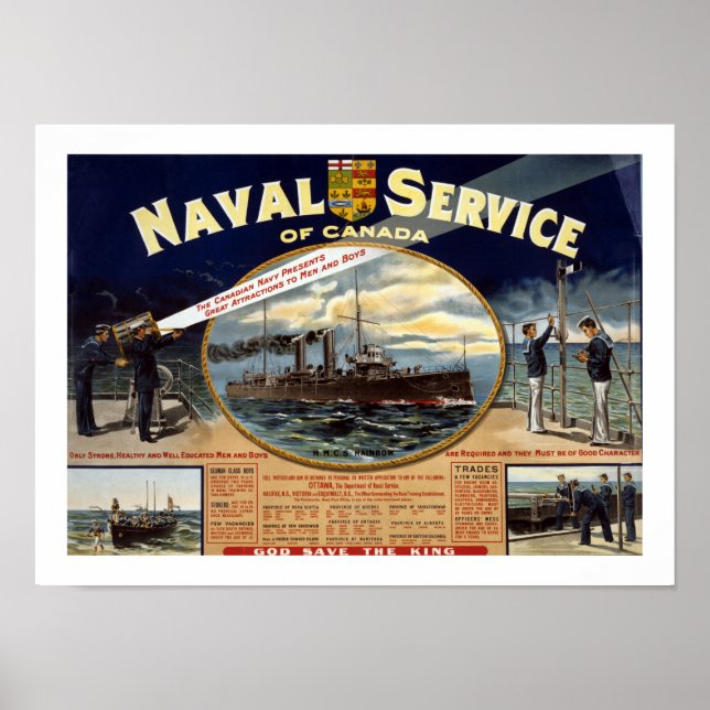 Naval Service of Canada (white) Poster (Front)