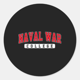 Naval War College Arch Vintage For Men Women Classic Round Sticker