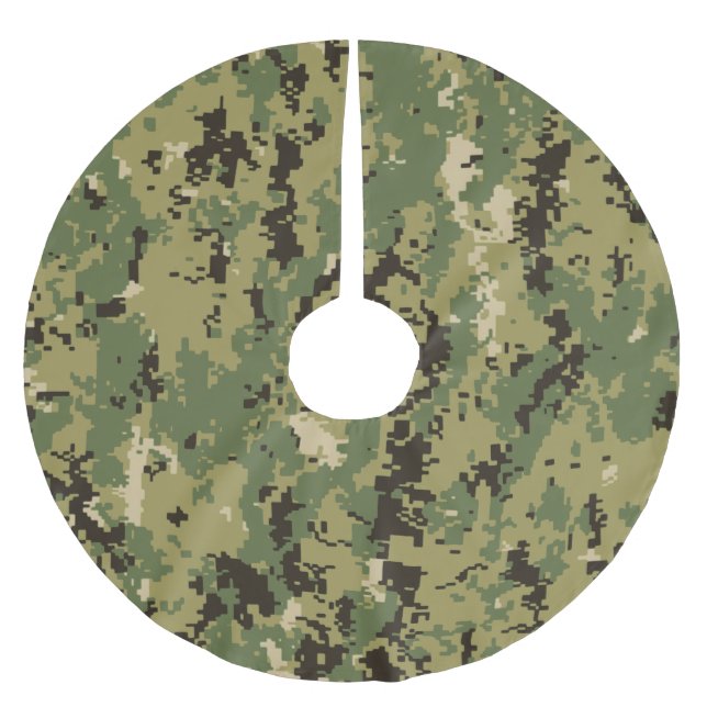 Naval Woodland Camouflage Brushed Polyester Tree Skirt (Front)