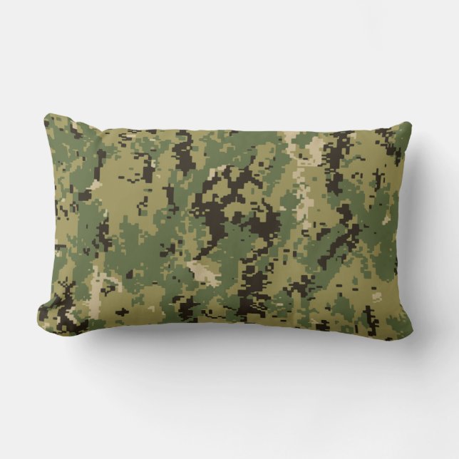 Naval Woodland Camouflage Lumbar Cushion (Front)