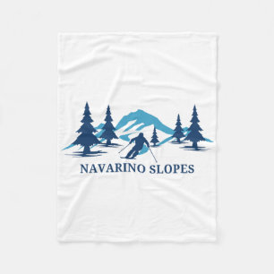 Navarino Slopes Wisconsin Ski Resort Skiing Skier Fleece Blanket