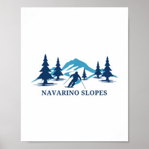 Navarino Slopes Wisconsin Ski Resort Skiing Skier Poster