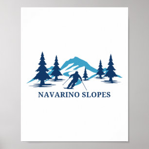 Navarino Slopes Wisconsin Ski Resort Skiing Skier Poster