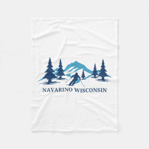 Navarino Wisconsin Ski Resort Skiing Skier _1 Fleece Blanket