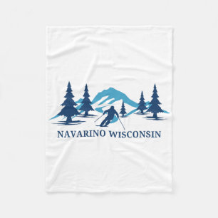 Navarino Wisconsin Ski Resort Skiing Skier Fleece Blanket