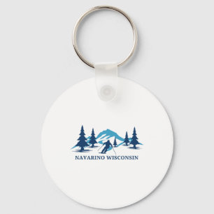 Navarino Wisconsin Ski Resort Skiing Skier  Key Ring