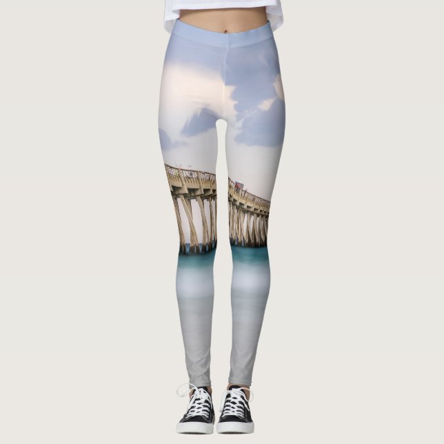 Navarre Beach Fishing Pier Leggings (Front)