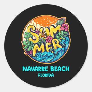 Navarre Beach Florida Summer Vacation Souvenir Hol Classic Round Sticker