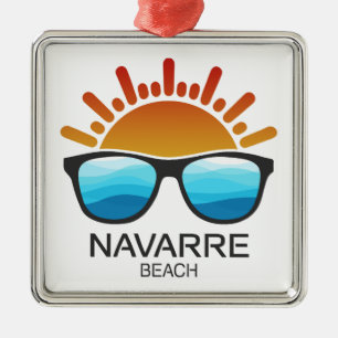 Navarre Beach Florida Sunglasses Metal Ornament