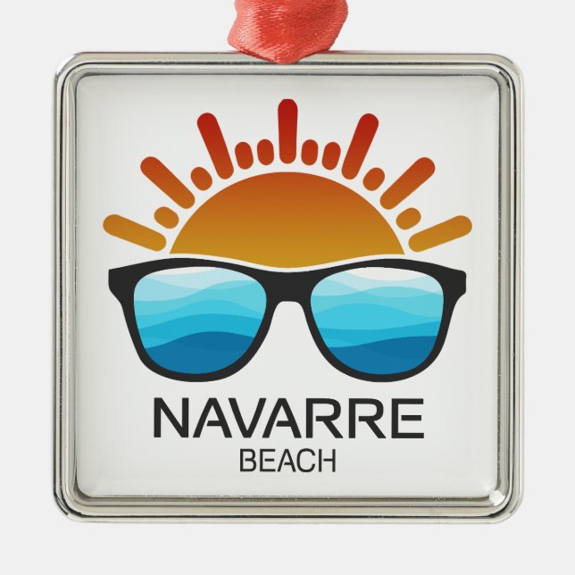 Navarre Beach Florida Sunglasses Metal Ornament (Front)