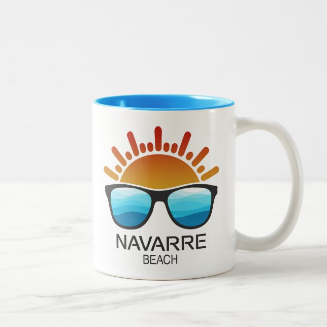Navarre Beach Florida Sunglasses Two-Tone Coffee Mug (Right)
