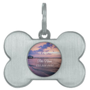 Navarre Beach Magic Hour Purple Sunset Pet Tag