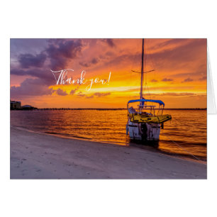 Navarre Florida Fire Sunset Thank you Card