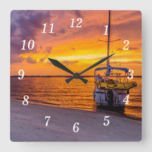 Navarre Florida Fire Sunset Wall Clock