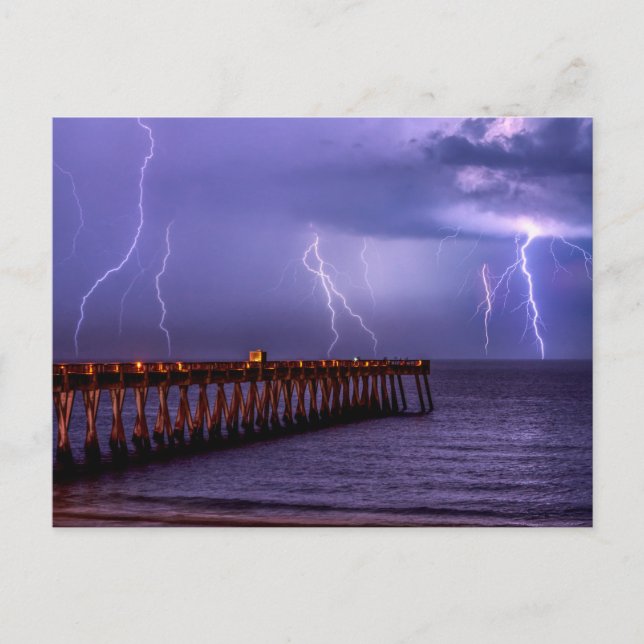Navarre Florida Lightning Storm Post Card (Front)