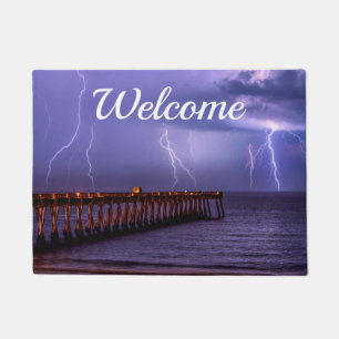 Navarre Florida Lightning Storm Welcome Doormat