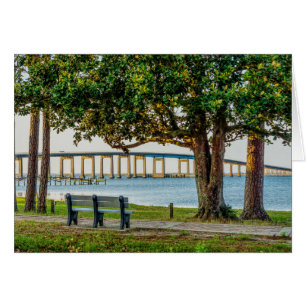 Navarre Park Bench and Bridge Greeting Card