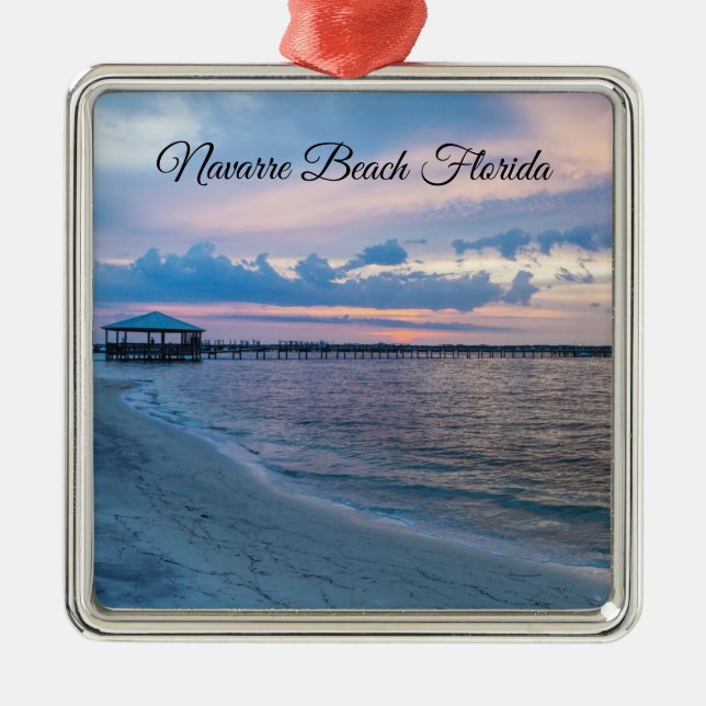 Navarre Santa Rosa Sunset Square Ornament (Front)