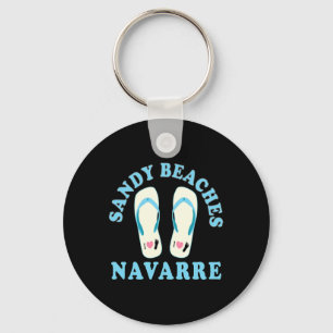 Navarre Vacation Sandy Beaches I Heart Flip Flops Key Ring