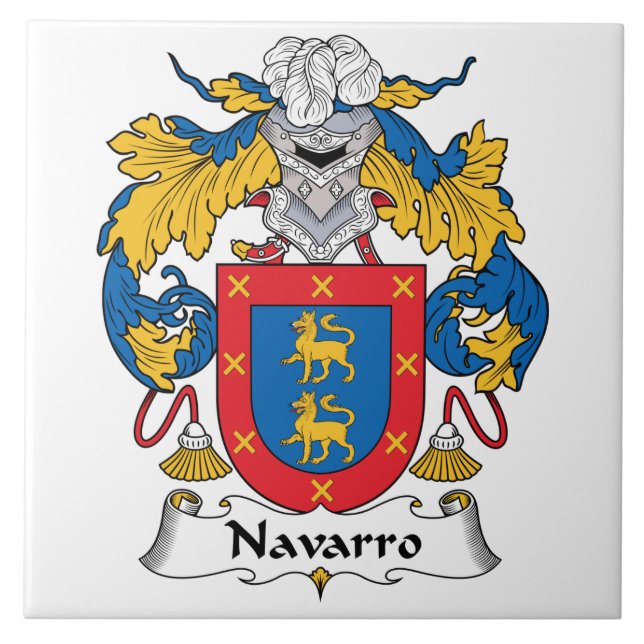 Navarro Family Crest Ceramic Tile (Front)