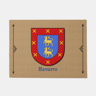 Navarro Historical Shield on Burlap Background Doormat