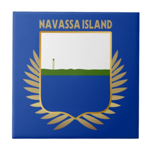 Navassa Island Flag Shield Ceramic Tile