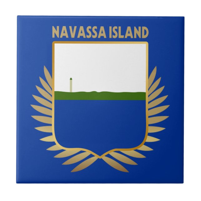 Navassa Island Flag Shield Ceramic Tile (Front)