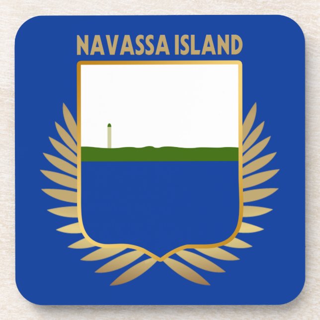 Navassa Island Flag Shield Coaster (Front)