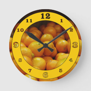 Navel Oranges Numbered Round Clock