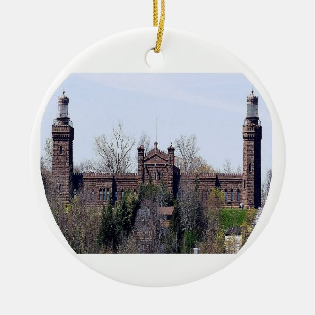 Navesink Twin Lights Lighthouse Ceramic Ornament (Front)