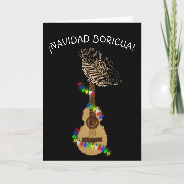 Navidad Boricua Cuatro Puertorriqueno Thank You Card (Front)
