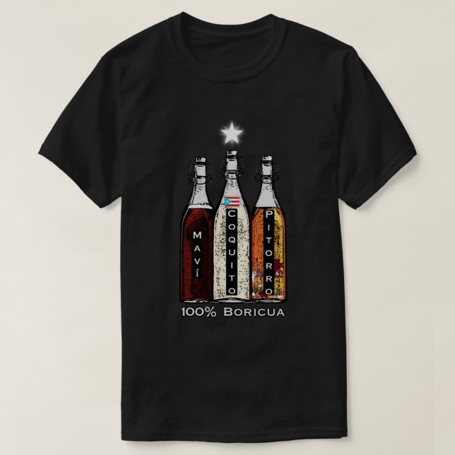 Navidad Boricua Puerto Rico Mavi Coquito Pitorro T-Shirt (Design Front)