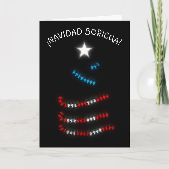 Navidad Boricua Puerto Rico Merry Xmas Holiday Car Card (Front)