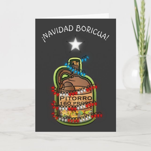 Navidad Boricua Puerto Rico Merry Xmas Holiday Card (Front)
