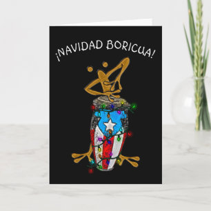Navidad Boricua Xmas Conga Coqui Taino Thank You Card