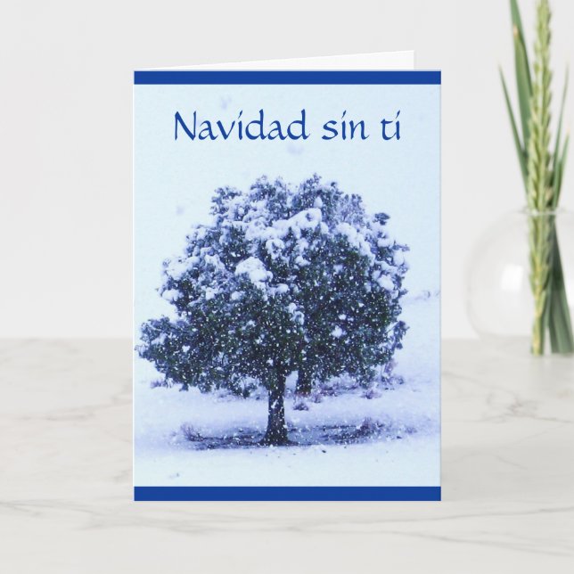 Navidad Sin Ti - Love You Miss You Christmas Holiday Card (Front)