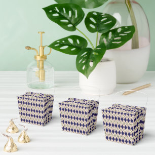 Navie blue diamond Tribal Pattern Favour Box