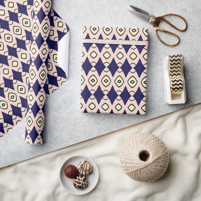 navie blue Pattern Wrapping Paper (Crafts)