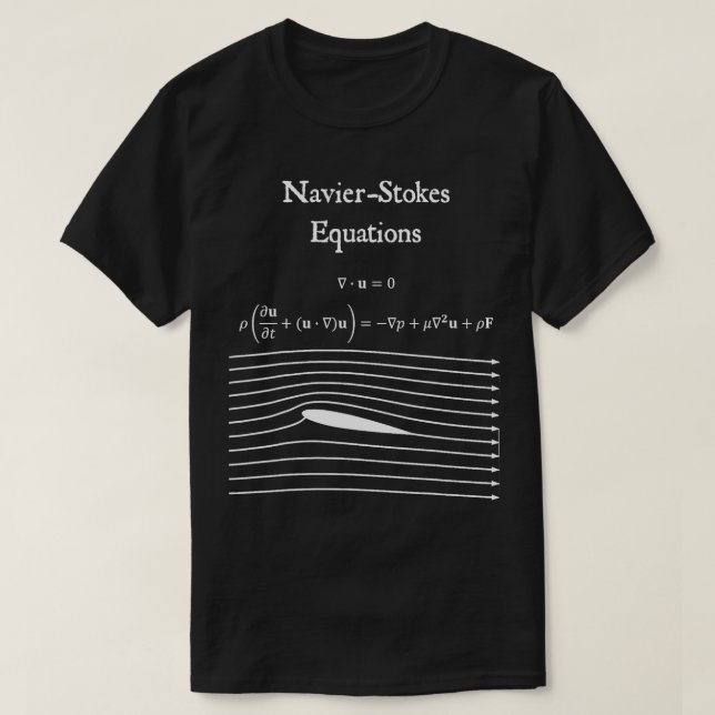 Navier Stokes Equation Physics Math Teacher Gift  T-Shirt (Design Front)