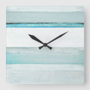 'Navigate' Blue Abstract Art Square Wall Clock