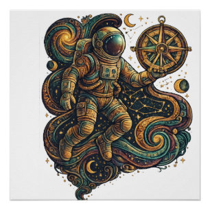 Navigate the Stars – Inspirational Cosmic  Poster