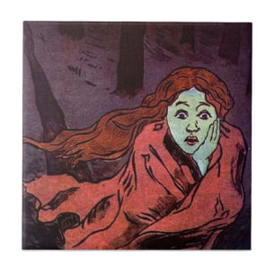 Navigating Trauma Face Of Fear Ceramic Tile