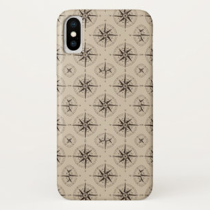 Navigation Compass Pattern iPhone X Case